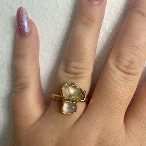 Little Sycamore Rose Gold Rose Quartz “Love Always” Ring Size 8.5